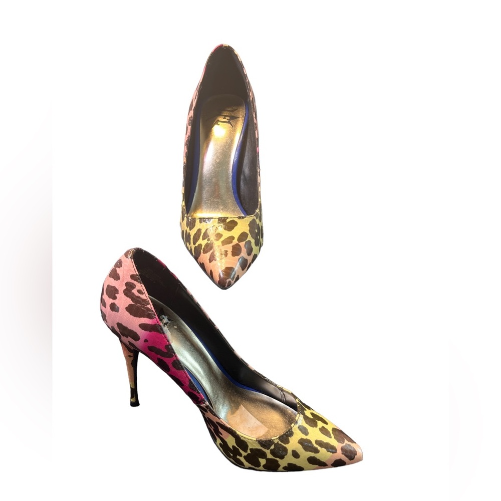 LFL by Lust for Life Women's Multicolored Animal Print Faux Snakeskin Pumps Sz8
